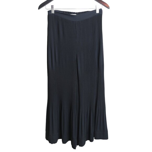 Silence + Noise Mesh Panel Pleated Wide Leg Accordion Ankle Trouser Pants Small - Picture 1 of 7